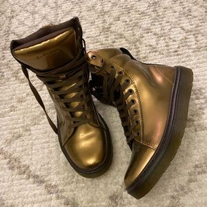 Dr Martens Bronze Metallic Boots Women
